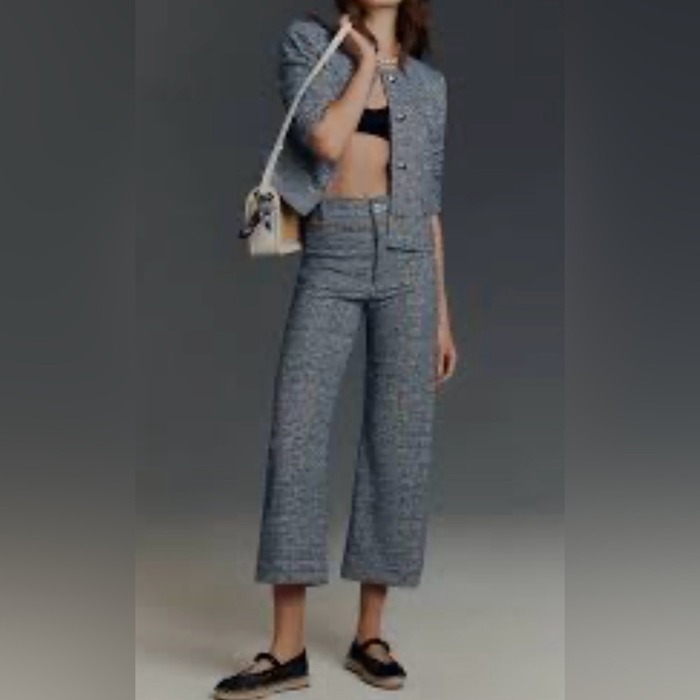 Anthropologie Maeve The Colette Cropped Wide Leg Pants